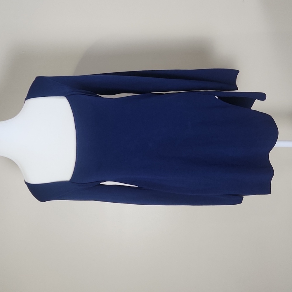 Zara long square neckline knit navy blue long sleeves Size Medium